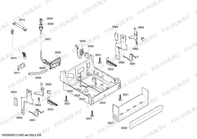 Взрыв-схема посудомоечной машины Bosch SRS55M22TC - Схема узла 05