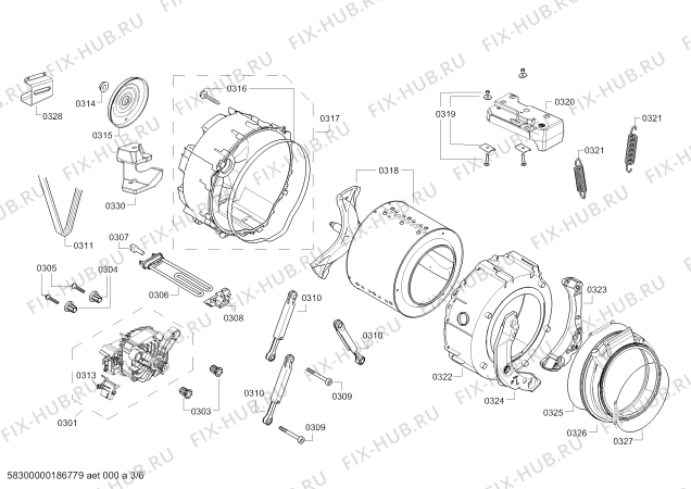 Схема №6 3TW976 lavar & secar 7/4kg с изображением Ручка для стиралки Bosch 12007319