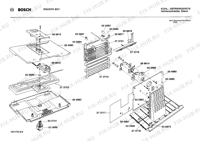 Взрыв-схема холодильника Bosch KSU3701 - Схема узла 02