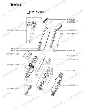 Схема №2 TY8941KL/2D0 с изображением Ручка для пылесоса Tefal RS-2230001293