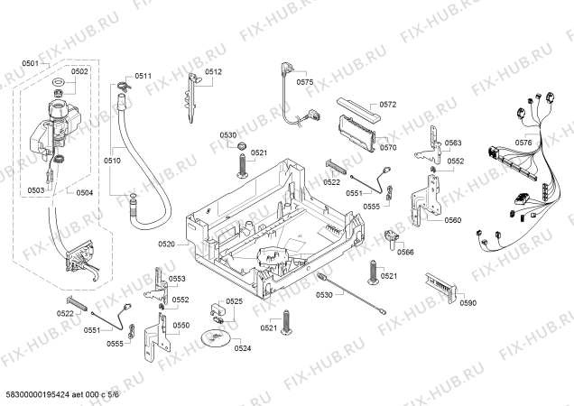 Взрыв-схема посудомоечной машины Bosch SBV24AX00E Silence - Схема узла 05
