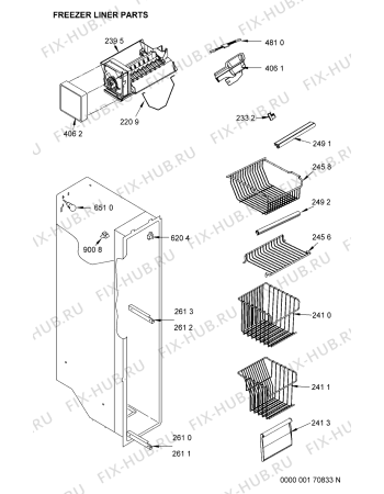Взрыв-схема холодильника Whirlpool GC2027HNKBS (F092634) - Схема узла