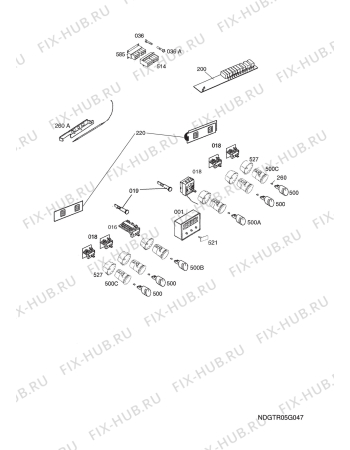 Взрыв-схема плиты (духовки) Aeg Electrolux E31560-4-M R07 - Схема узла Functional parts