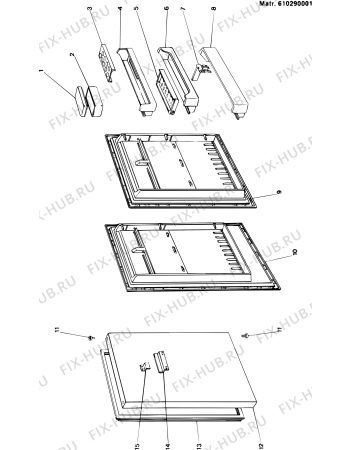 Взрыв-схема холодильника Ariston KMG225D (F001202) - Схема узла