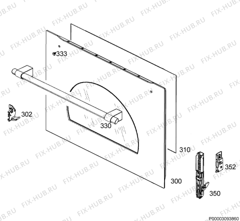 Взрыв-схема плиты (духовки) Electrolux RZB2100AOR - Схема узла Door