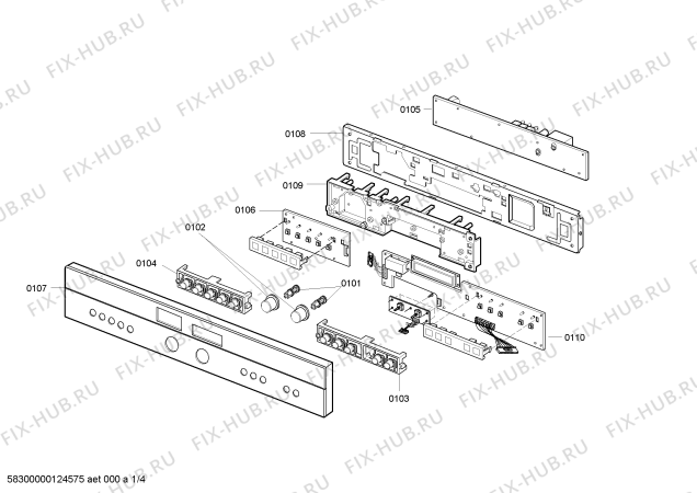 Схема №4 HB86Q560B с изображением Дисплейный модуль для микроволновки Siemens 00437750