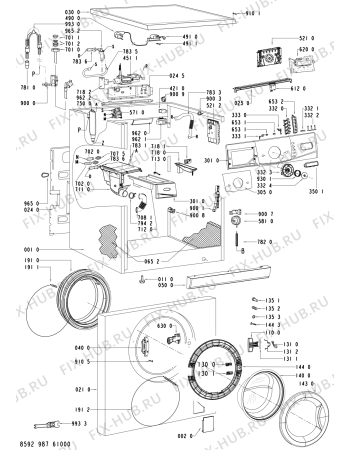 Схема №2 AWO/D 8745 с изображением Обшивка для стиралки Whirlpool 480111100701