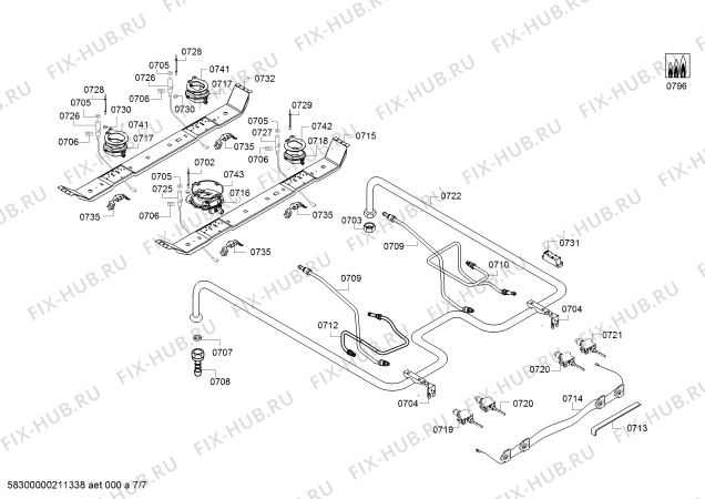 Схема №7 FRMS145JSL с изображением Стеклокерамика для духового шкафа Bosch 00717569
