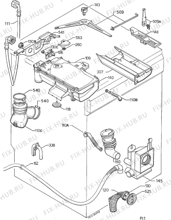 Взрыв-схема стиральной машины Electrolux EW504S - Схема узла Hydraulic System 272