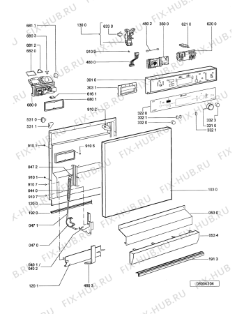 Схема №3 GSFP SYMPHONY ACT с изображением Панель для посудомоечной машины Whirlpool 481245373007