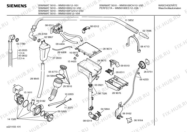 Схема №4 WM50100EE, SIWAMAT 5010 с изображением Панель управления для стиралки Siemens 00352402