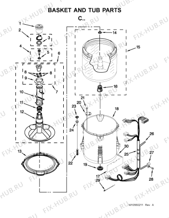 Схема №4 3LWTW4740YQ с изображением Корпусная деталь для сплит-системы Whirlpool 482000011431