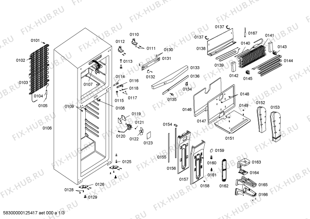 Схема №3 RS32U7214C Coldex с изображением Реле для холодильника Bosch 00603621