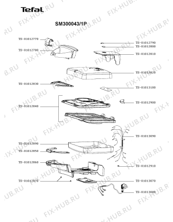 Схема №1 SM300062/1P с изображением Крышка для вафельницы (бутербродницы) Tefal TS-01012840