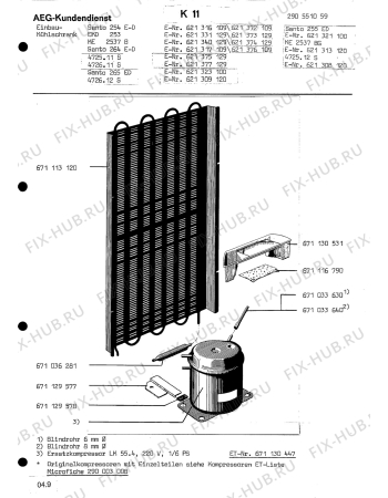 Взрыв-схема холодильника Aeg SANTO 254 ED - Схема узла Section4