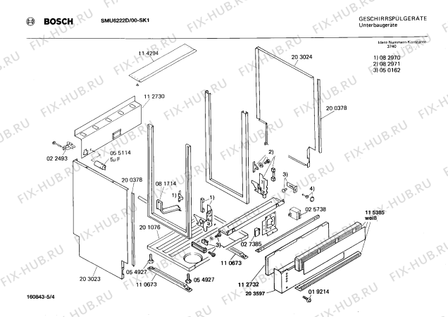 Схема №5 0730201019 SMU6212 с изображением Кнопка для посудомоечной машины Bosch 00027813