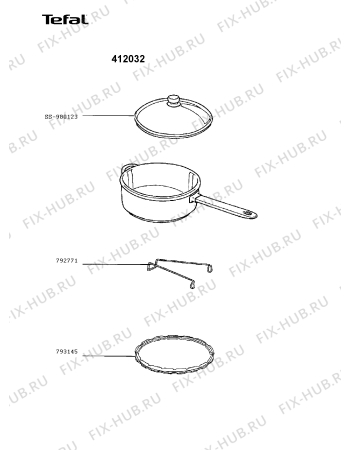 Взрыв-схема кастрюли для духовки Tefal 412032 - Схема узла 412032__.__2