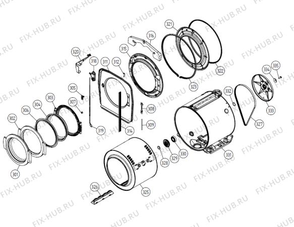 Взрыв-схема стиральной машины Gorenje PW5 pump with door BE   -Stainless #308640811 (900003548, WMC55BE) - Схема узла 03