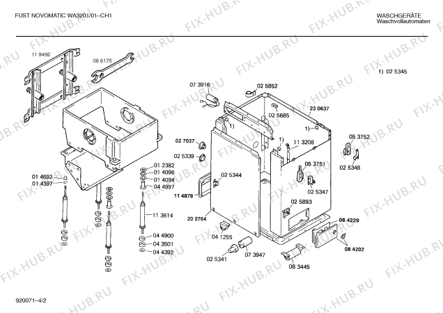 Схема №4 WMVFU04CH NOVAMATIC WA3210 с изображением Вкладыш в панель для стиральной машины Bosch 00278154