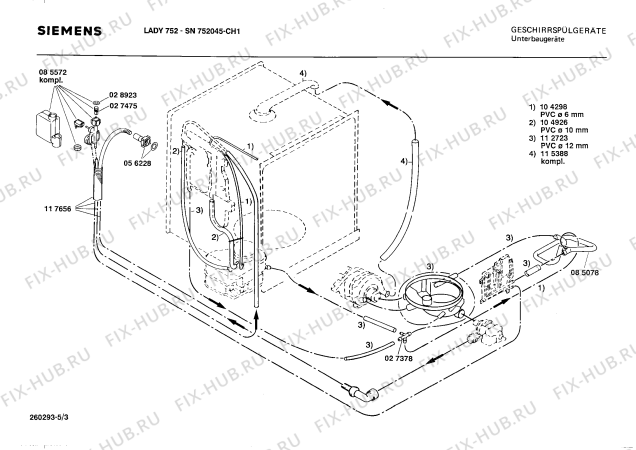 Взрыв-схема посудомоечной машины Siemens SN752045 - Схема узла 03