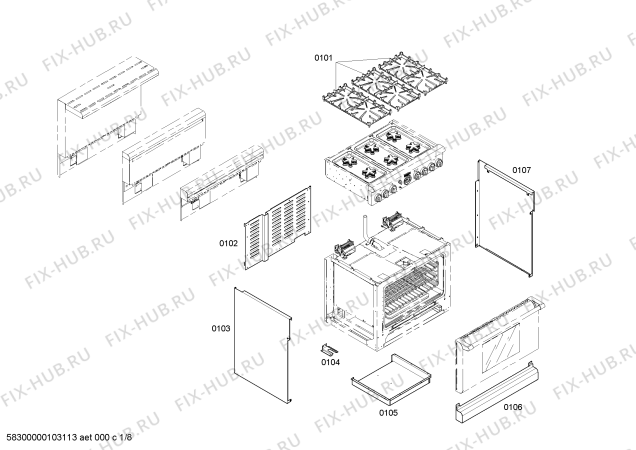 Схема №7 PDR366ZS с изображением Панель управления для плиты (духовки) Bosch 00489177