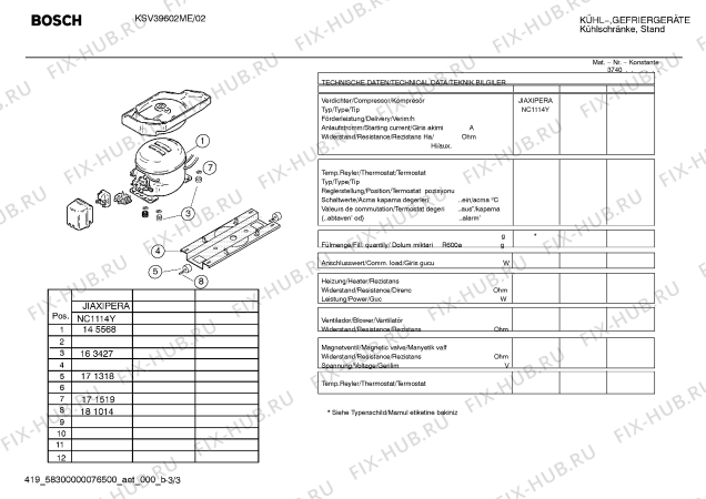 Взрыв-схема холодильника Bosch KSV39602ME - Схема узла 03