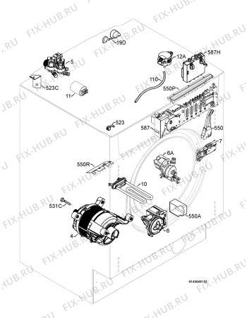 Взрыв-схема стиральной машины Electrolux EWX14550W - Схема узла Electrical equipment 268