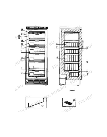 Взрыв-схема холодильника Electrolux TF998 - Схема узла C10 Interior