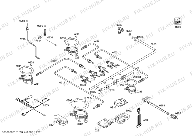 Схема №2 CM106250 4G FLAME CA60OVEN с изображением Газовый кран для духового шкафа Bosch 00623724