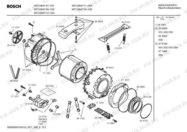 Схема №5 WFR147ANL Exclusiv Maxx Aquastar 1400 electronic с изображением Мотор для стиралки Siemens 00142122