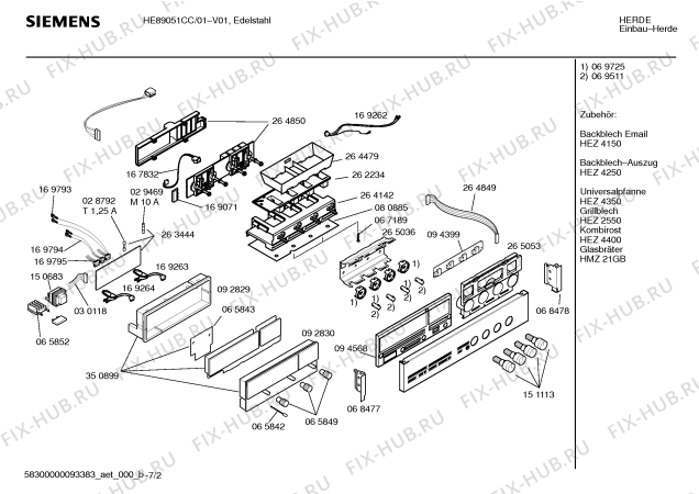 Взрыв-схема плиты (духовки) Siemens HE89051CC - Схема узла 02