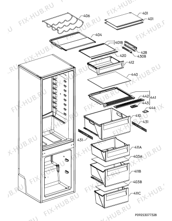 Взрыв-схема холодильника Husqvarna QRT4680W - Схема узла Internal parts