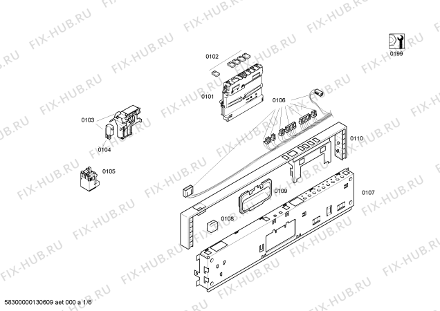 Схема №5 SE25M852EE с изображением Кабель для посудомойки Siemens 00643405