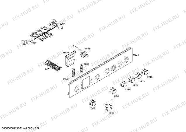 Взрыв-схема плиты (духовки) Bosch HSV644021S - Схема узла 02