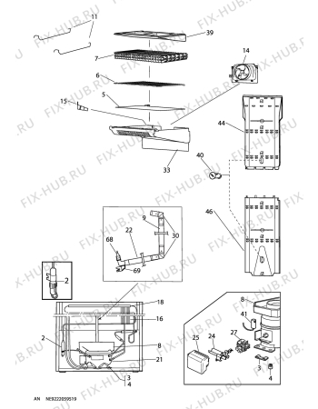 Взрыв-схема холодильника Electrolux EUF29201W - Схема узла C10 Cold, users manual