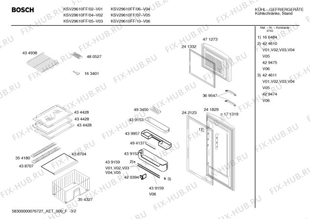 Взрыв-схема холодильника Bosch KSV29610FF - Схема узла 02