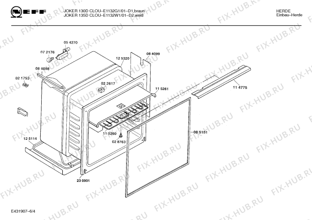 Схема №5 195307919 JOKER 130 D CLOU с изображением Панель для плиты (духовки) Bosch 00271026