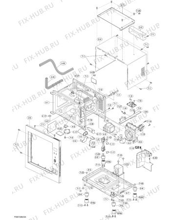 Взрыв-схема микроволновой печи Zanussi ZBM26542XA - Схема узла Section 1