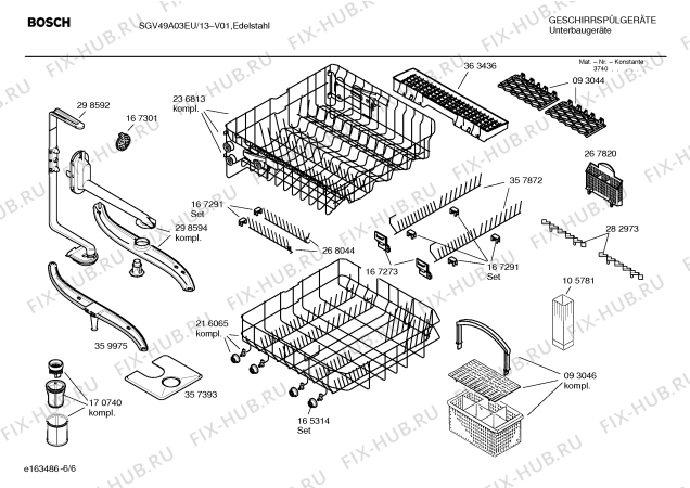 Взрыв-схема посудомоечной машины Bosch SGV49A03EU - Схема узла 06