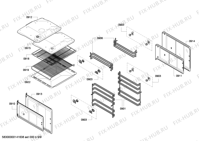 Схема №7 HBM53B550B с изображением Панель управления для плиты (духовки) Bosch 00675590