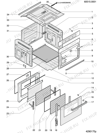 Схема №3 FZ62P1IXY (F034011) с изображением Панель для духового шкафа Indesit C00145352