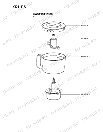 Взрыв-схема кухонного комбайна Krups KA319811/900 - Схема узла JP005898.7P5
