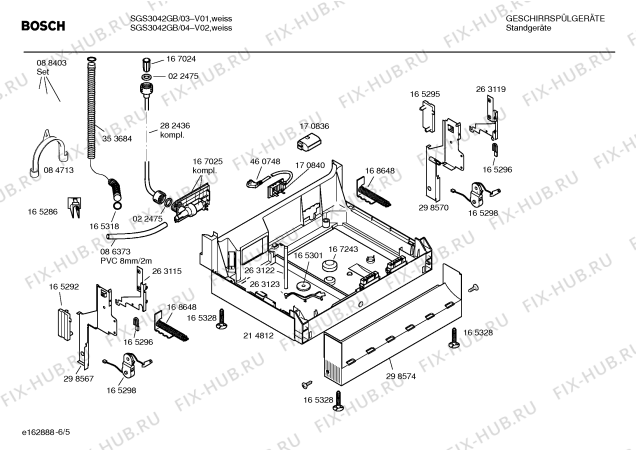 Схема №5 SGS3042GB с изображением Инструкция по эксплуатации для посудомоечной машины Bosch 00523612