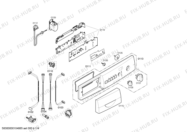 Схема №4 WFO2820FG Maxx WFO2820 с изображением Панель управления для стиральной машины Bosch 00441309