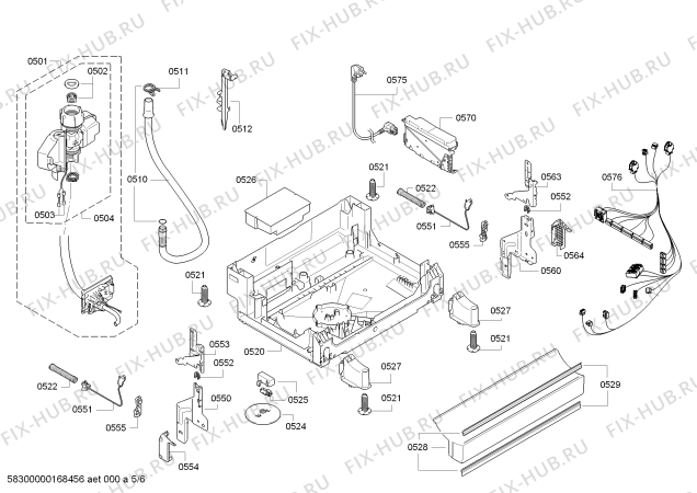 Схема №5 SMS69T52EU с изображением Передняя панель для посудомойки Bosch 00706006