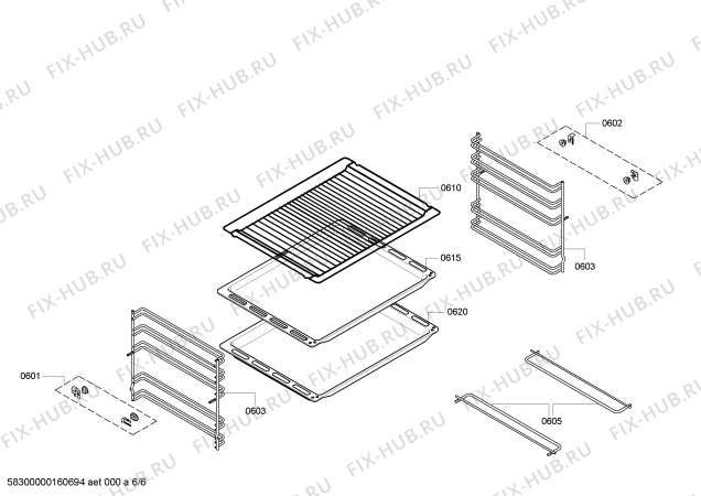 Взрыв-схема плиты (духовки) Bosch HBG76B650 - Схема узла 06