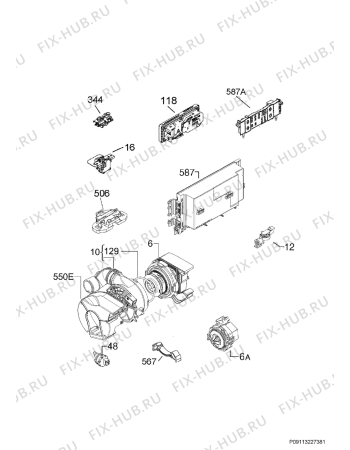 Схема №1 F77420W0P с изображением Модуль (плата) управления для посудомойки Aeg 1113382210