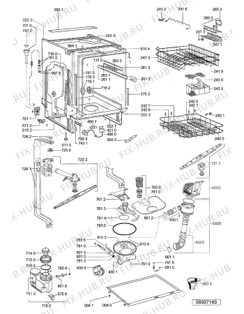 Взрыв-схема посудомоечной машины Indesit ADG75601W9 (F091651) - Схема узла