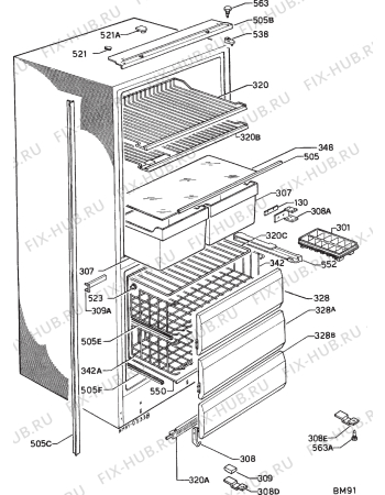 Взрыв-схема холодильника Rex FI22/10NFF - Схема узла Housing 001