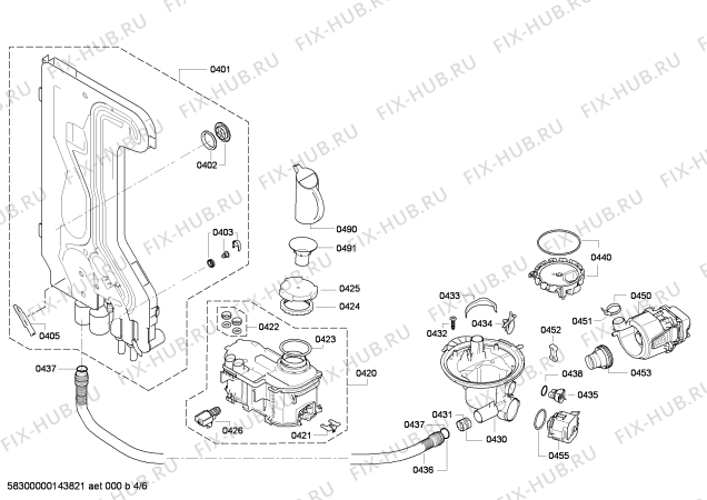 Взрыв-схема посудомоечной машины Siemens SN25E207EU - Схема узла 04